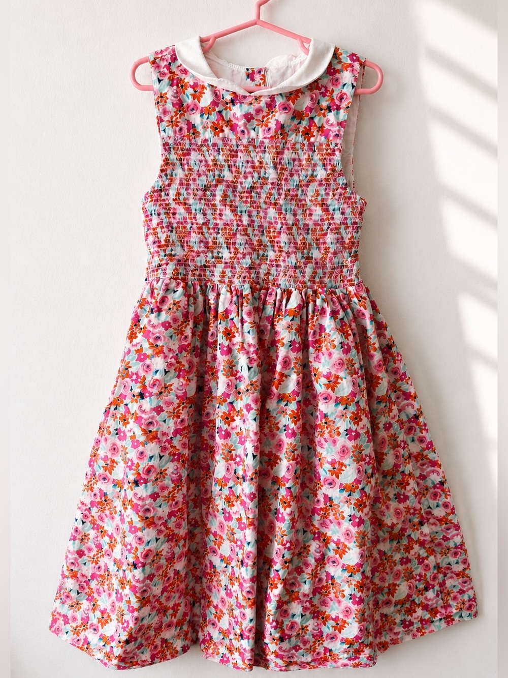 Janie and Jack Floral Smocked Dress Girls Size 8 Spring Easter Party Dress